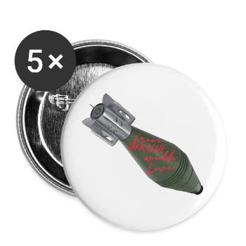 Mit Liebe aus der Ukraine - Buttons groß 56 mm (5er Pack) - Weiß - Vorne