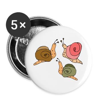 Snails - Buttons large 2.2''/56 mm (5-pack) - white - Front