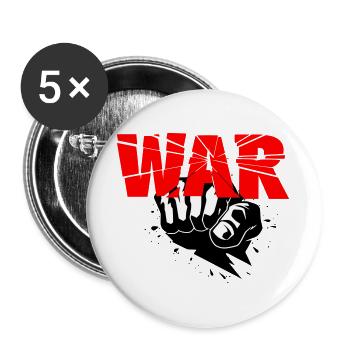 No War - Lot de 5 grands badges (56 mm) - blanc - Devant