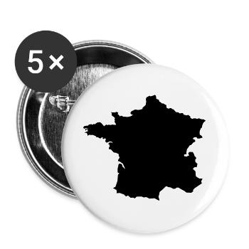 France Country - Buttons large 2.2''/56 mm (5-pack) - white - Front