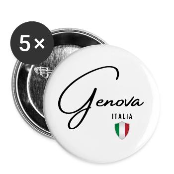 Elegant design Genoa, Genoa Italy - Buttons large 2.2''/56 mm (5-pack) - white - Front