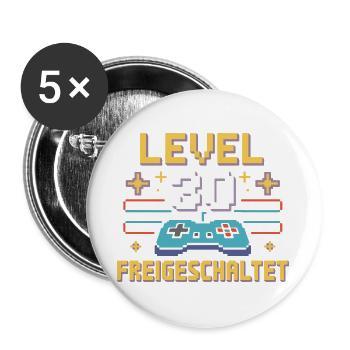 Manette débloquée niveau 30 - Lot de 5 grands badges (56 mm) - blanc - Devant
