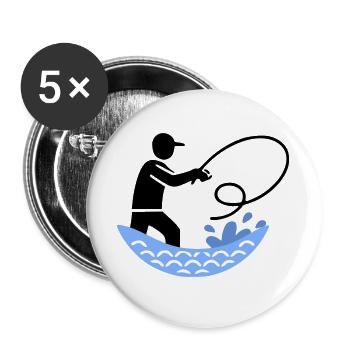 Fishing & Fishing | Petri Heil Hobby Logo - Buttons large 2.2''/56 mm (5-pack) - white - Front