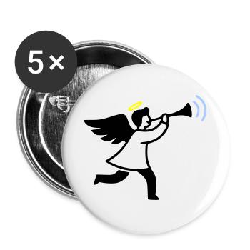 Angel with trumpet - Buttons large 2.2''/56 mm (5-pack) - white - Front