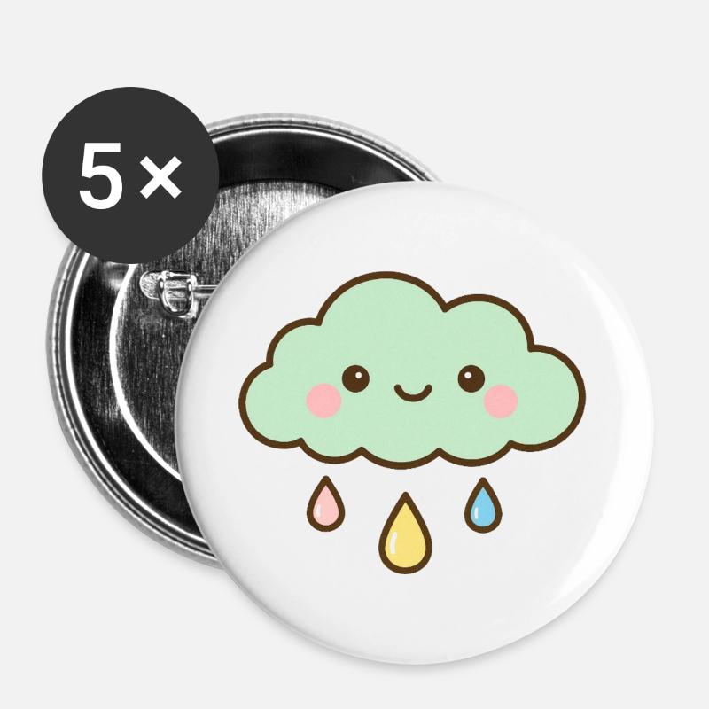 Cute cloud - Buttons large 2.2''/56 mm (5-pack) - white