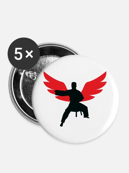 Aikido - Martial Art - Aikido - Buttons large 2.2''/56 mm (5-pack) - white