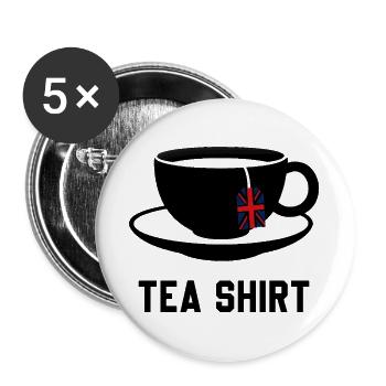Tea Shirt – Calm Teacup Pun - Buttons large 2.2''/56 mm (5-pack) - white - Front