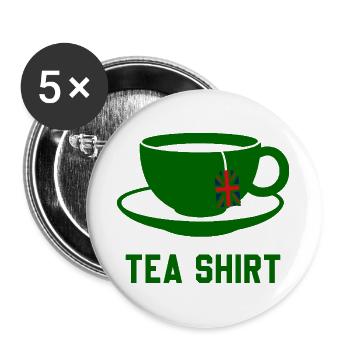 Tea Shirt – Calm Teacup Pun - Buttons large 2.2''/56 mm (5-pack) - white - Front