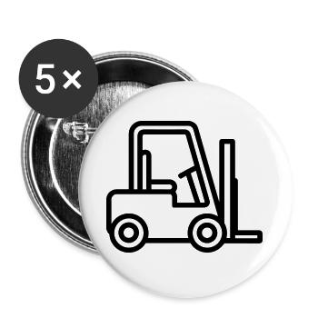 Gabelstapler - Buttons groß 56 mm (5er Pack) - Weiß - Vorne