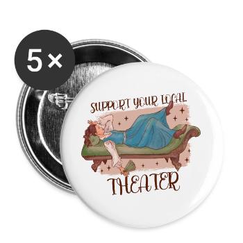 Theater Schauspieler Geschenkideen - Buttons groß 56 mm (5er Pack) - Weiß - Vorne