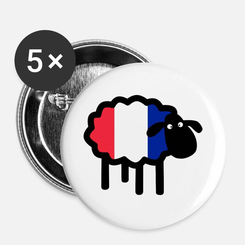 French sheep - Buttons large 2.2''/56 mm (5-pack) - white