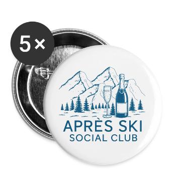 Après Ski Social Club - Buttons large 2.2''/56 mm (5-pack) - white - Front