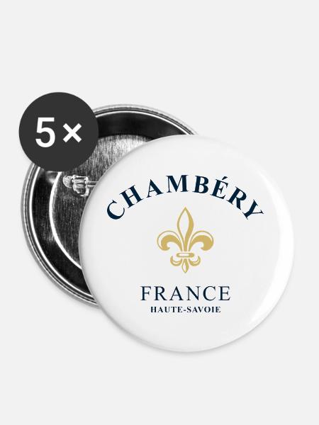 Chambery France Frankreich - Buttons groß 56 mm (5er Pack) - Weiß
