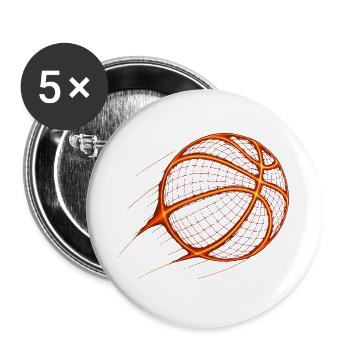 Basketball Basketballer Geschenkidee Baller Bball - Buttons groß 56 mm (5er Pack) - Weiß - Vorne