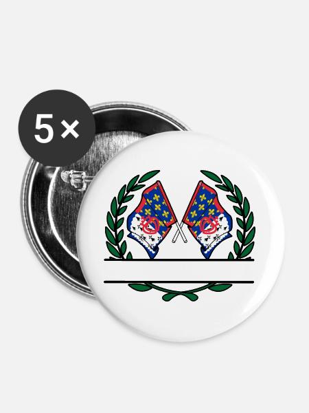 Pays_de_la_Loire_lauwerkrans - Buttons groß 56 mm (5er Pack) - Weiß