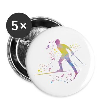 Cross-country skiing Cross-country skiing - Buttons large 2.2''/56 mm (5-pack) - white - Front