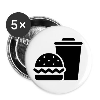 Fast food, burgers, food trucks - Buttons large 2.2''/56 mm (5-pack) - white - Front
