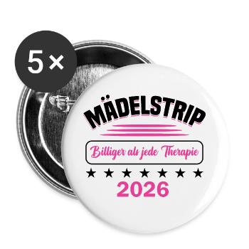 Voyage des filles 2026 Voyage des filles Tournée des filles Voyage des filles - Lot de 5 grands badges (56 mm) - blanc - Devant
