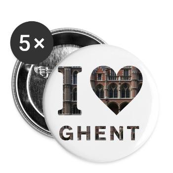 I Love Ghent – Gothic Architectural Design - Buttons large 2.2''/56 mm (5-pack) - white - Front