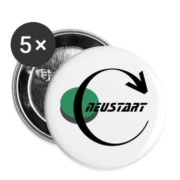 Green circle with black ribbon - Buttons large 2.2''/56 mm (5-pack) - white - Front