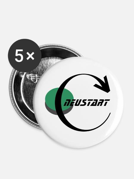 Grüner Kreis mit schwarzem Band - Buttons groß 56 mm (5er Pack) - Weiß