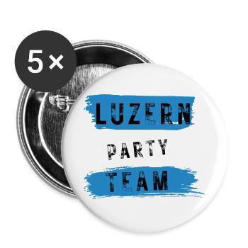 Luzern Party Team - Buttons groß 56 mm (5er Pack) - Weiß - Vorne