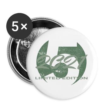 5. Geburtstag 2021 Jungen und Mädchen Geschenk - Buttons groß 56 mm (5er Pack) - Weiß - Vorne