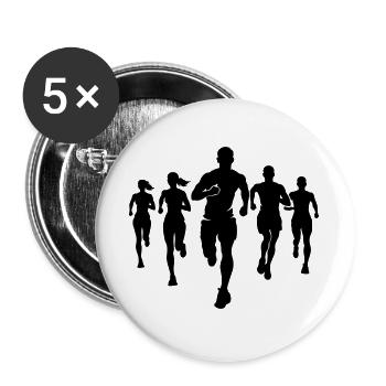 Marathonläufer Team Silhouette Marathon - Buttons groß 56 mm (5er Pack) - Weiß - Vorne
