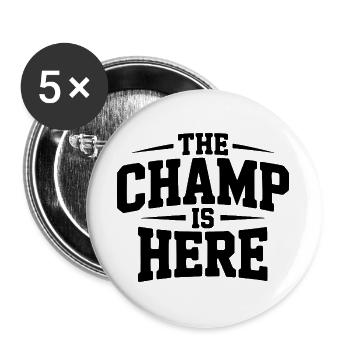 Der Champion ist da - Buttons groß 56 mm (5er Pack) - Weiß - Vorne
