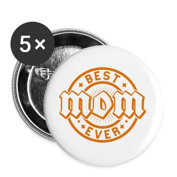 Bestes Orange Retro-Abzeichen aller Zeiten - Buttons groß 56 mm (5er Pack) - Weiß - Vorne