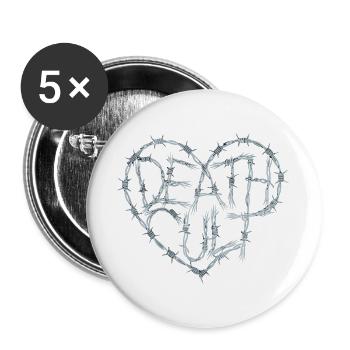 Death Cut Heart of Barbed Wire Dark Gothic Love - Buttons large 2.2''/56 mm (5-pack) - white - Front