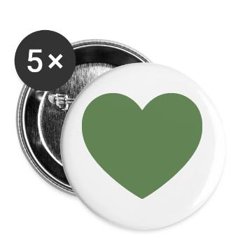 green heart green gift valentine's day - Buttons large 2.2''/56 mm (5-pack) - white - Front
