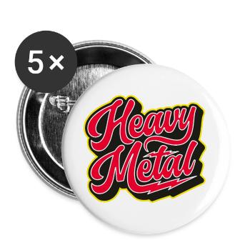 Heavy Metal Bold 3D Script - Buttons large 2.2''/56 mm (5-pack) - white - Front