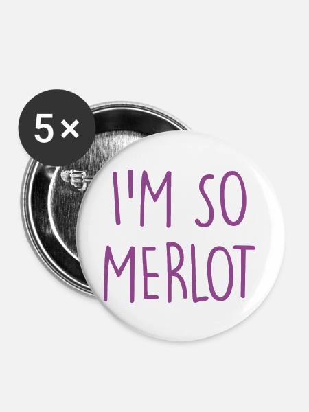 Merlot  - Buttons groß 56 mm (5er Pack) - Weiß