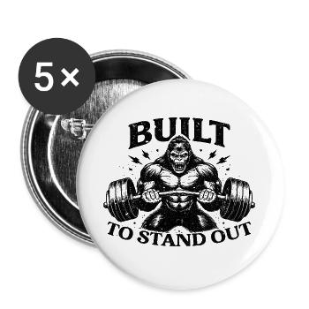 Built To Stand Out Gorilla GYM - Buttons large 2.2''/56 mm (5-pack) - white - Front