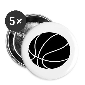 Minimal Basketball Sports Ball Design - Buttons large 2.2''/56 mm (5-pack) - white - Front