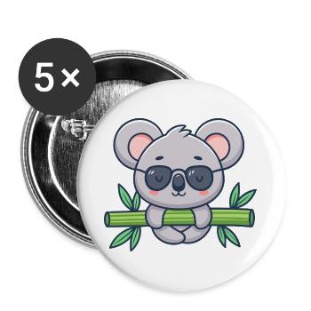 Koala on Solar Bamboo - Buttons large 2.2''/56 mm (5-pack) - white - Front