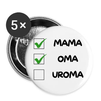 Liste de contrôle OMA - Lot de 5 grands badges (56 mm) - blanc - Devant