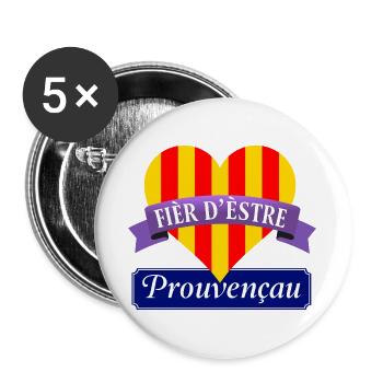 provence_fier - Lot de 5 grands badges (56 mm) - blanc - Devant