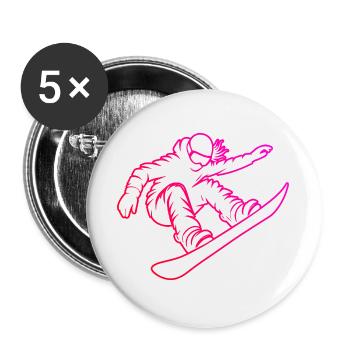 Ein Motiv nur für Snowboard für Frauen - Buttons groß 56 mm (5er Pack) - Weiß - Vorne