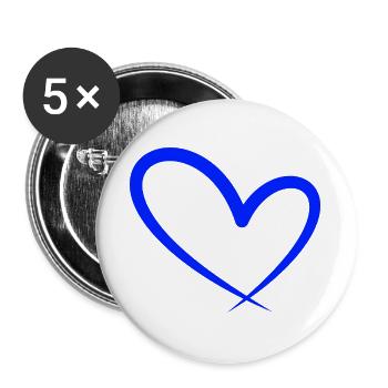Herz Symbol Liebe - Buttons groß 56 mm (5er Pack) - Weiß - Vorne