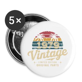 Großartig seit 1979 1979 Geburtstagsgeschenk - Buttons groß 56 mm (5er Pack) - Weiß - Vorne