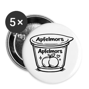 Apfelmus Apfel Mors - Buttons groß 56 mm (5er Pack) - Weiß - Vorne