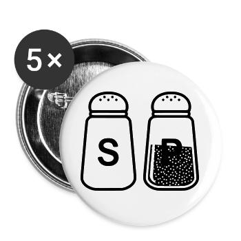 Salt and Pepper Shaker Set - Buttons large 2.2''/56 mm (5-pack) - white - Front