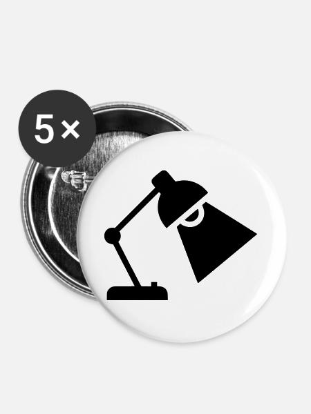 Schreibtischlampe Silhouette - Buttons groß 56 mm (5er Pack) - Weiß