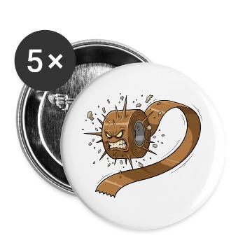 Angry Duct Tape - Buttons large 2.2''/56 mm (5-pack) - white - Front