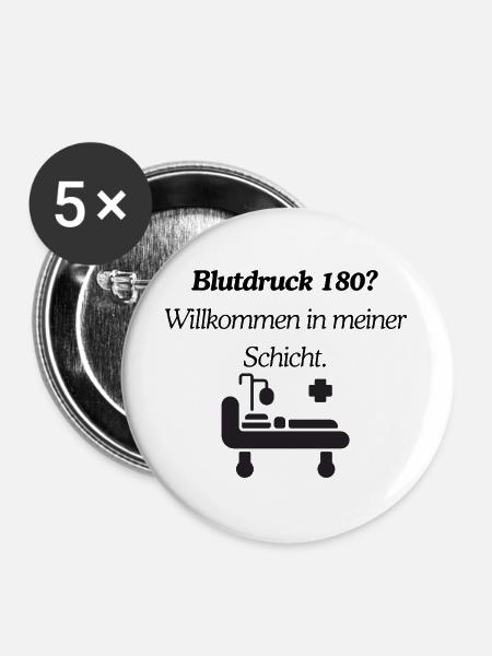 Für Mitarbeiter im Krankenhaus - Buttons groß 56 mm (5er Pack) - Weiß