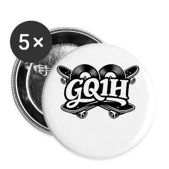 GQ1H skate  - Lot de 5 grands badges (56 mm) - blanc - Devant