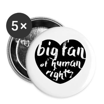 Big Fan of Human Rights - Buttons large 2.2''/56 mm (5-pack) - white - Front