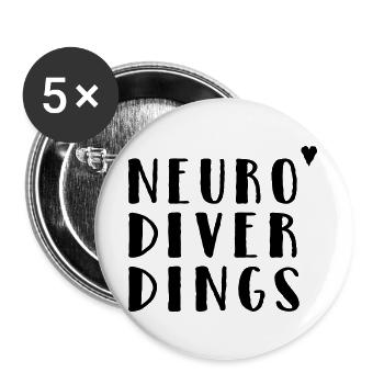 Neurodiverdings - Buttons groß 56 mm (5er Pack) - Weiß - Vorne